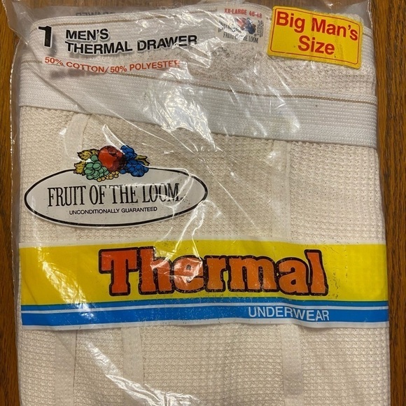Fruit of the Loom New Old Stock Vintage Men’s Size 2XL Thermal Long Underwear - Picture 1 of 6